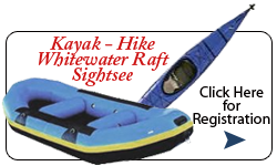 Kayak Hike Watewater Raft Sightsee